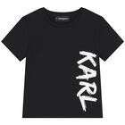 Boys Black Logo T-Shirt, 1, hi-res