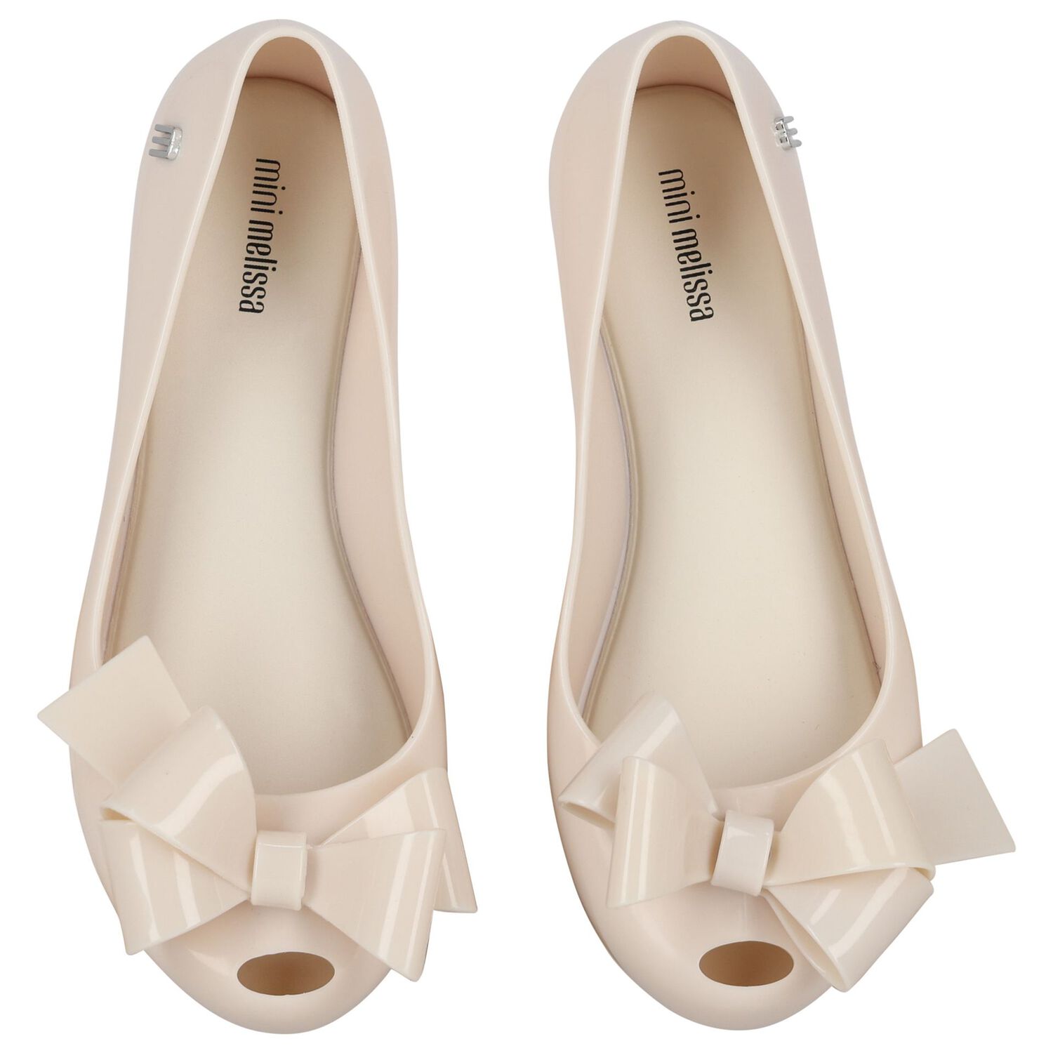 Girls Beige Bow Jelly Shoes, 1, hi-res image number null
