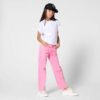 حذاء رياضي بالشعار تصميم ميني مي باللون الأبيض للبنات