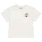 Girls Mini Me Ivory Logo T-Shirt, 1, hi-res
