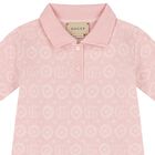 Younger Girls Pink Knitted Polo Dress, 1, hi-res