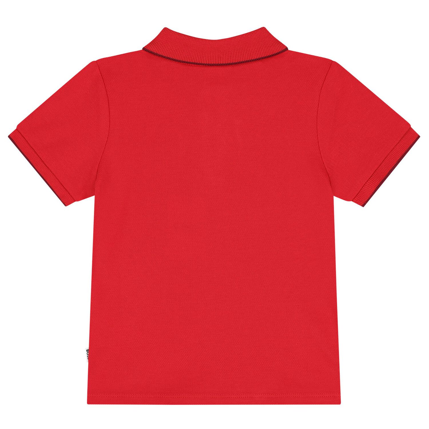 Younger Boys Red Logo Polo Shirt, 2, hi-res