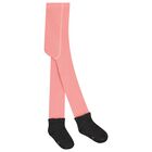 Girls Pink & Grey Logo Tights, 1, hi-res