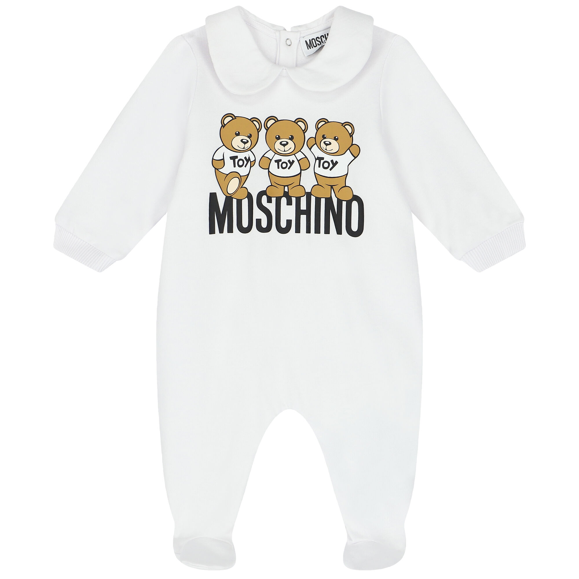 Moschino White Teddy Bear Logo Babygrow Junior Couture UAE