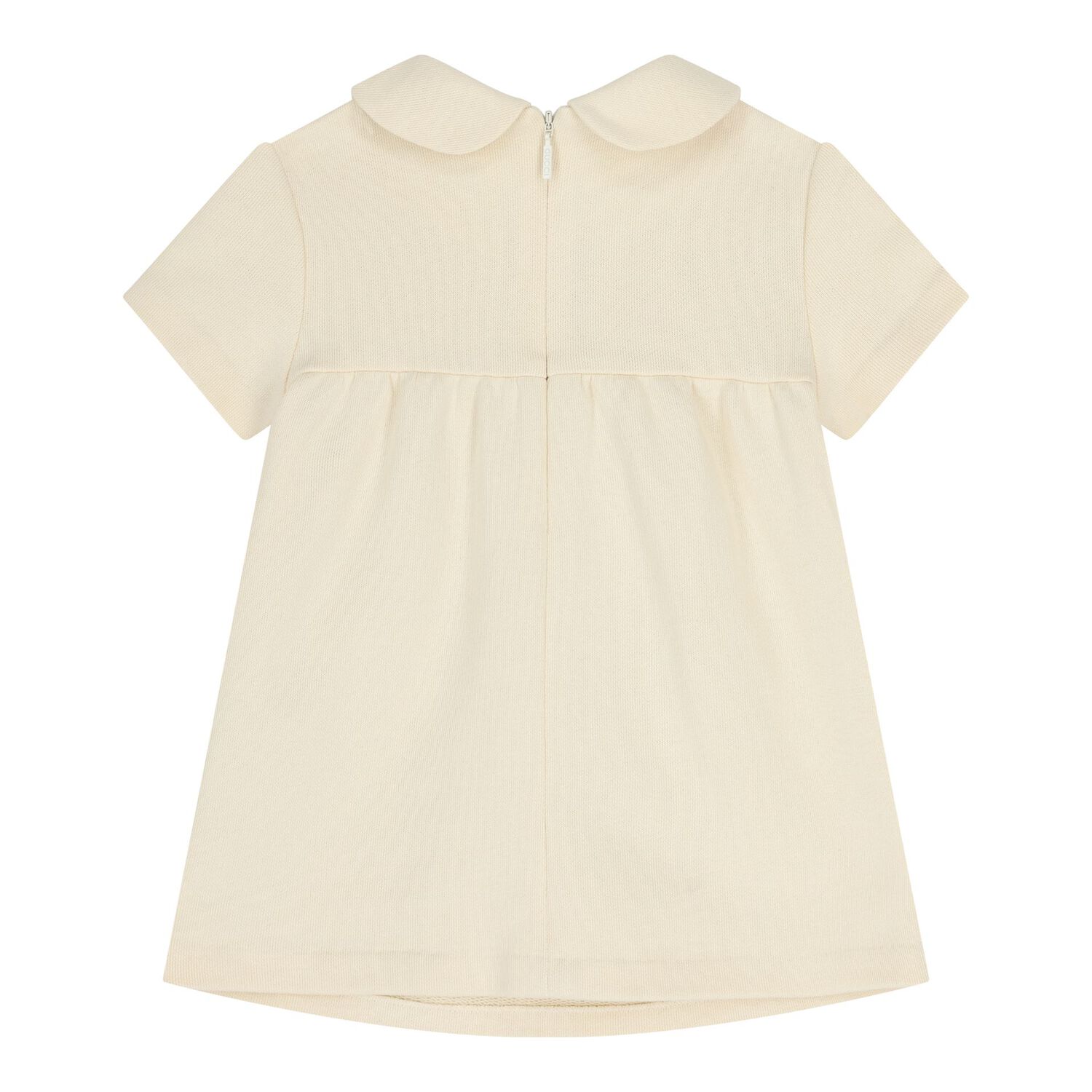 Baby Girls Beige Web Stripe Dress, 1, hi-res