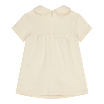 فستان مخطط بيج اللون للبنات الصغيرات