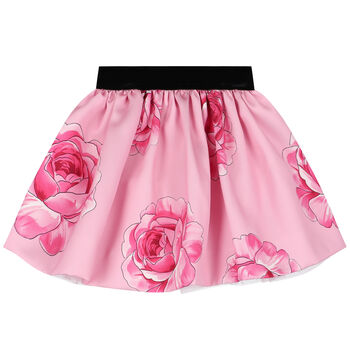 Girls Pink Roses Skirt