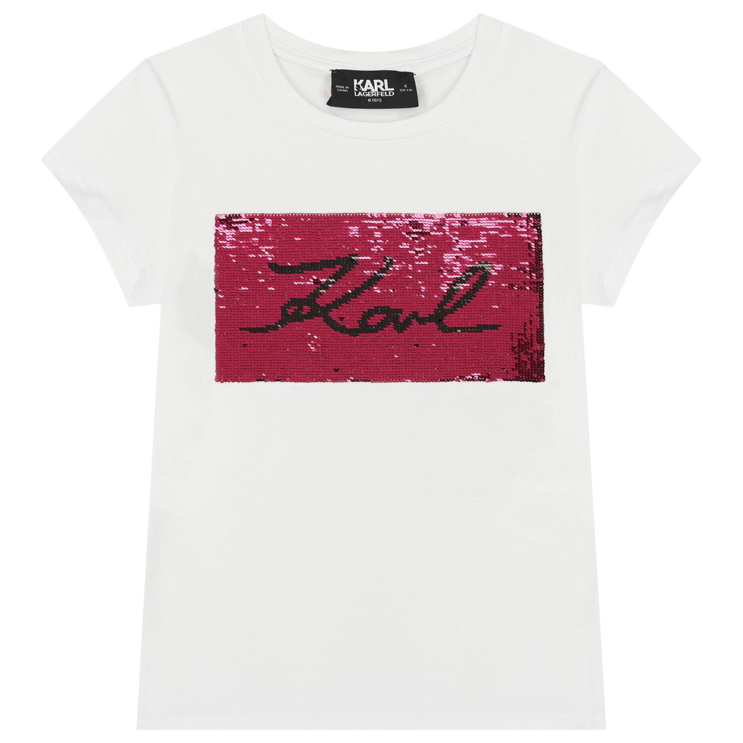 Girls White Logo T-Shirt, 2, hi-res image number null