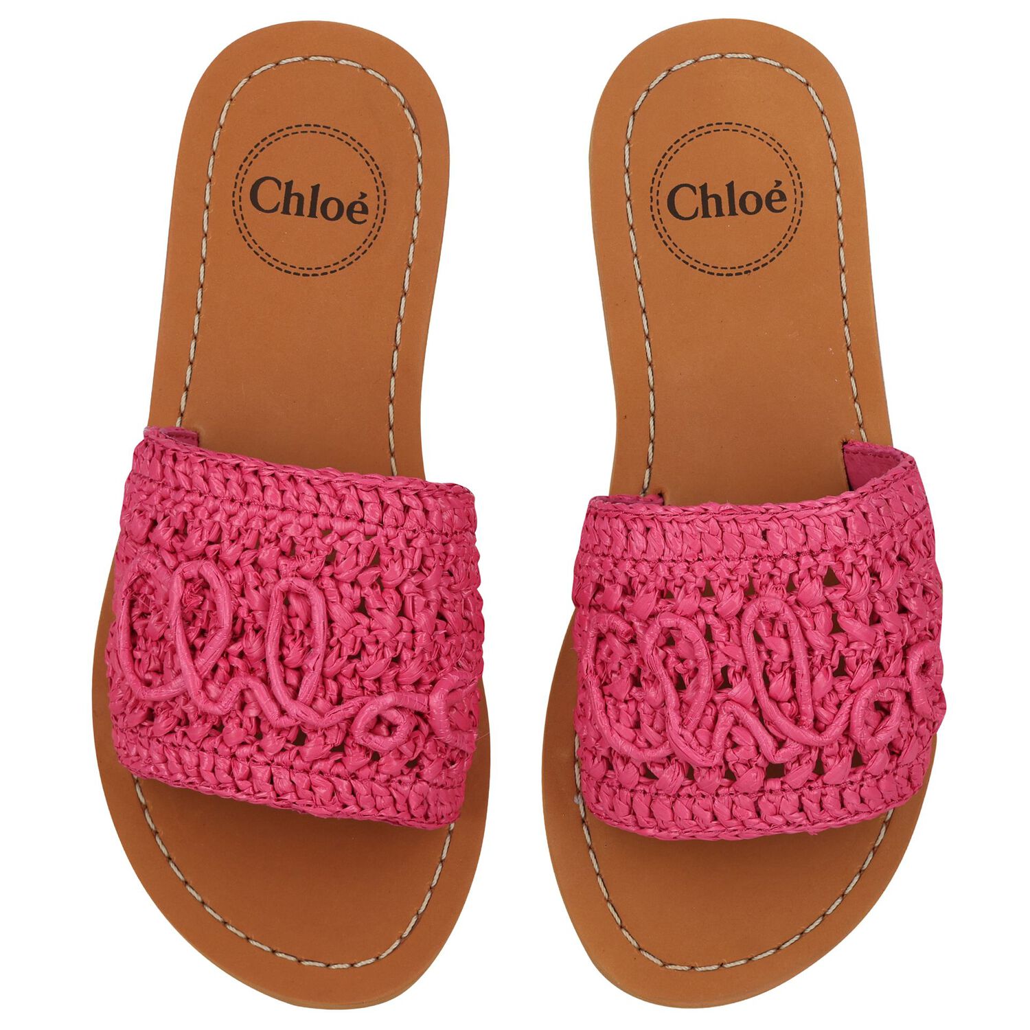 Girls Mini Me Pink & Beige Logo Sliders, 1, hi-res