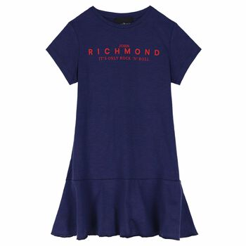 Girls Blue Logo Dress
