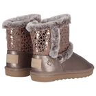 Girls Bronze Faux Leather Boots, 2, hi-res
