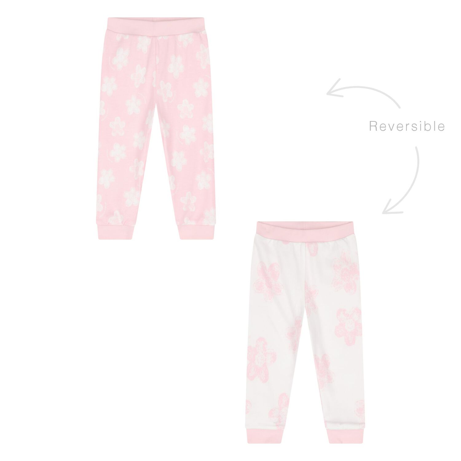 Younger Girls Reversible Pink & White Tracksuit Set, 1, hi-res
