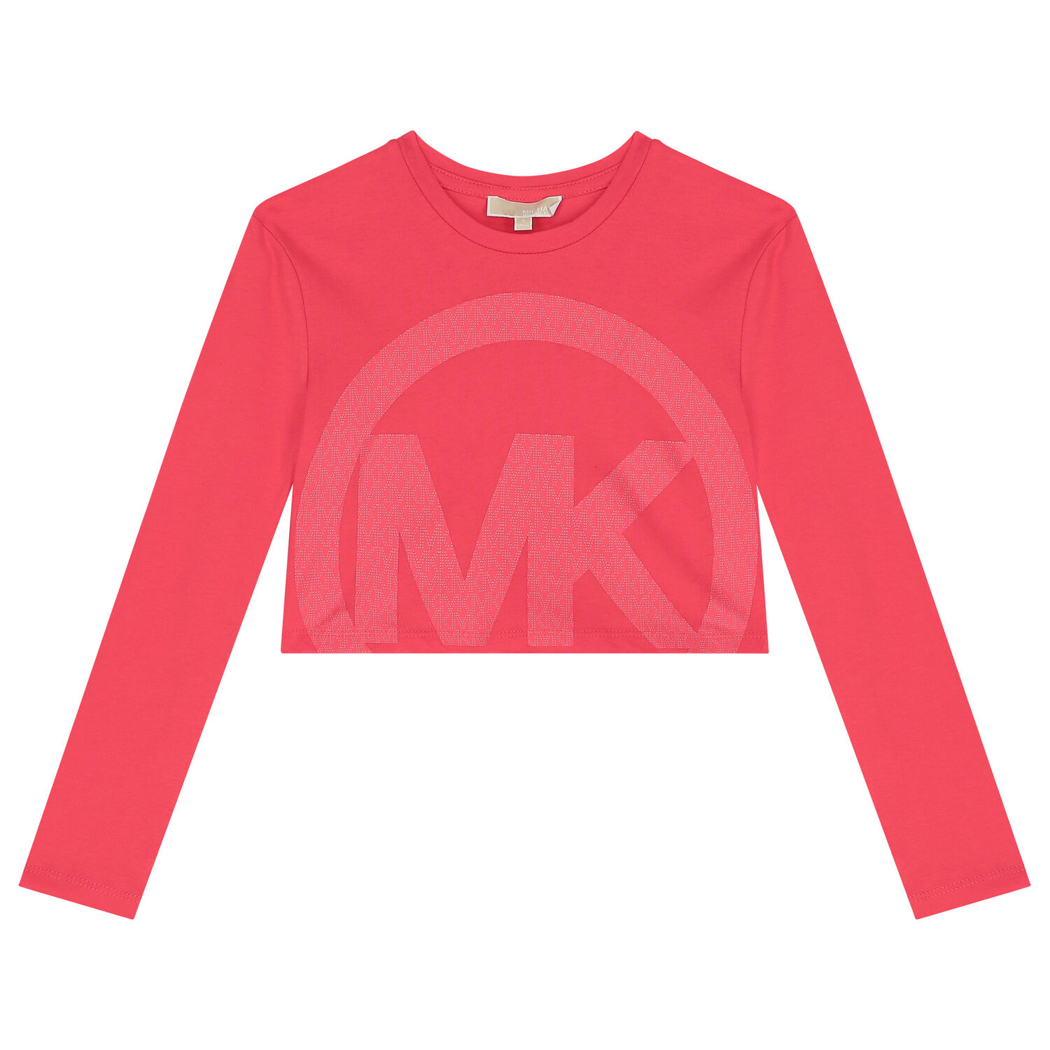 Girls Pink Logo Crop Long Sleeve Top, 1, hi-res image number null