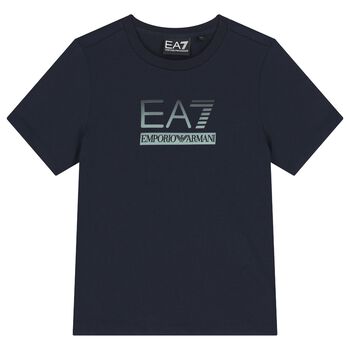Boys Navy Blue Logo T-Shirt