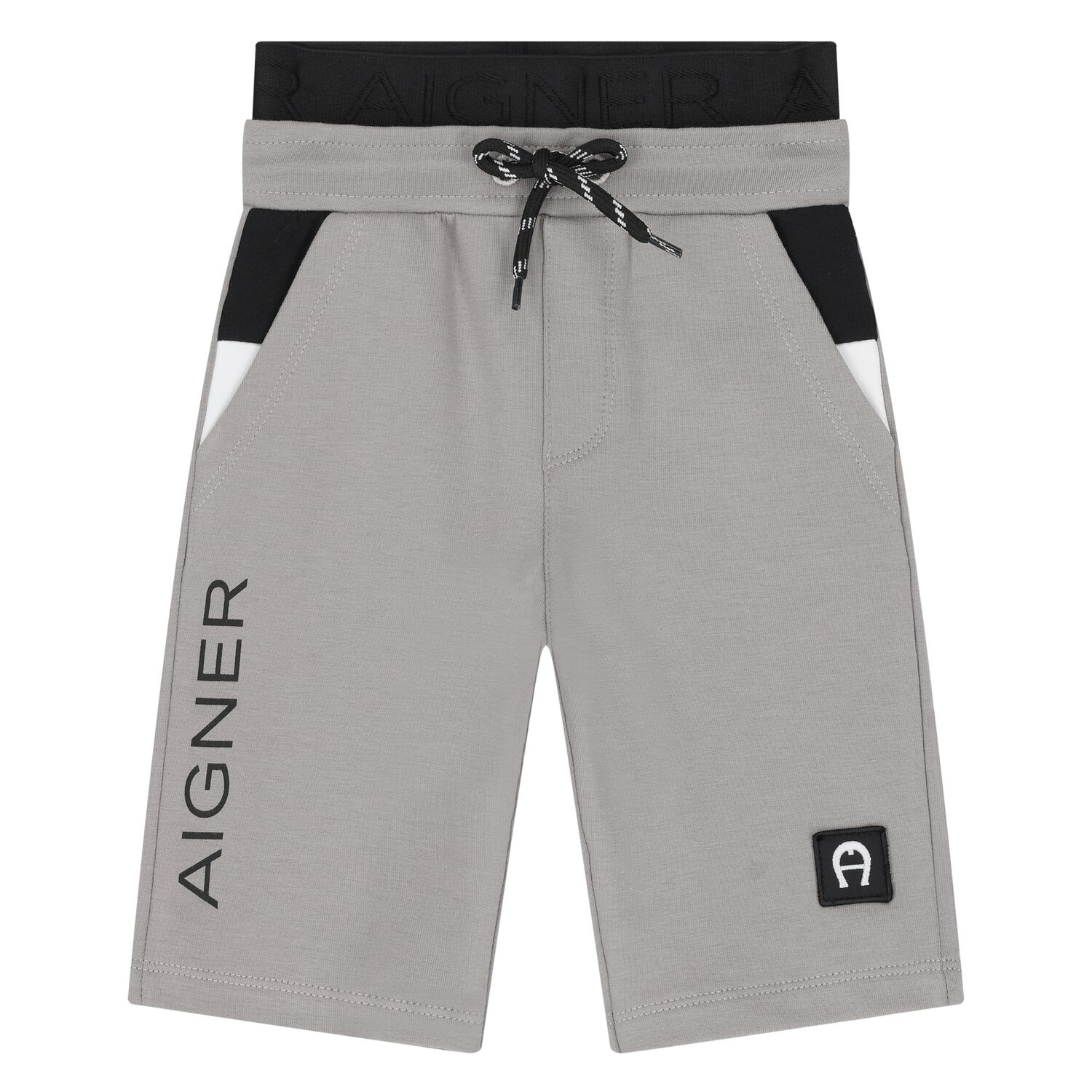 Younger Boys Grey Logo Shorts, 2, hi-res image number null