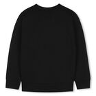 Boys Black Logo Sweatshirt, 1, hi-res