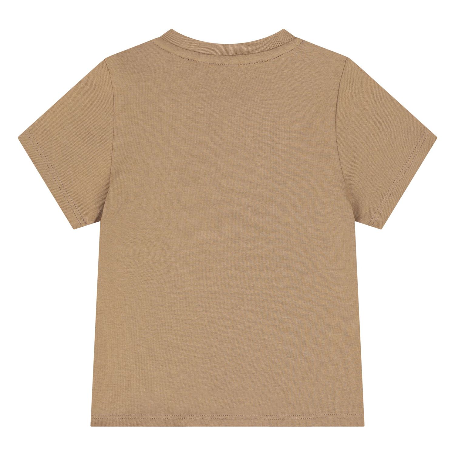 Younger Boys Mini Me Beige Logo T-Shirt, 9, hi-res