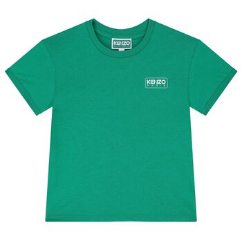 KENZO KIDS Boys Green Logo T-Shirt, 1 Boys Green Logo T-Shirt