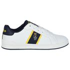 Boys White & Navy Blue Trainers, 1, hi-res