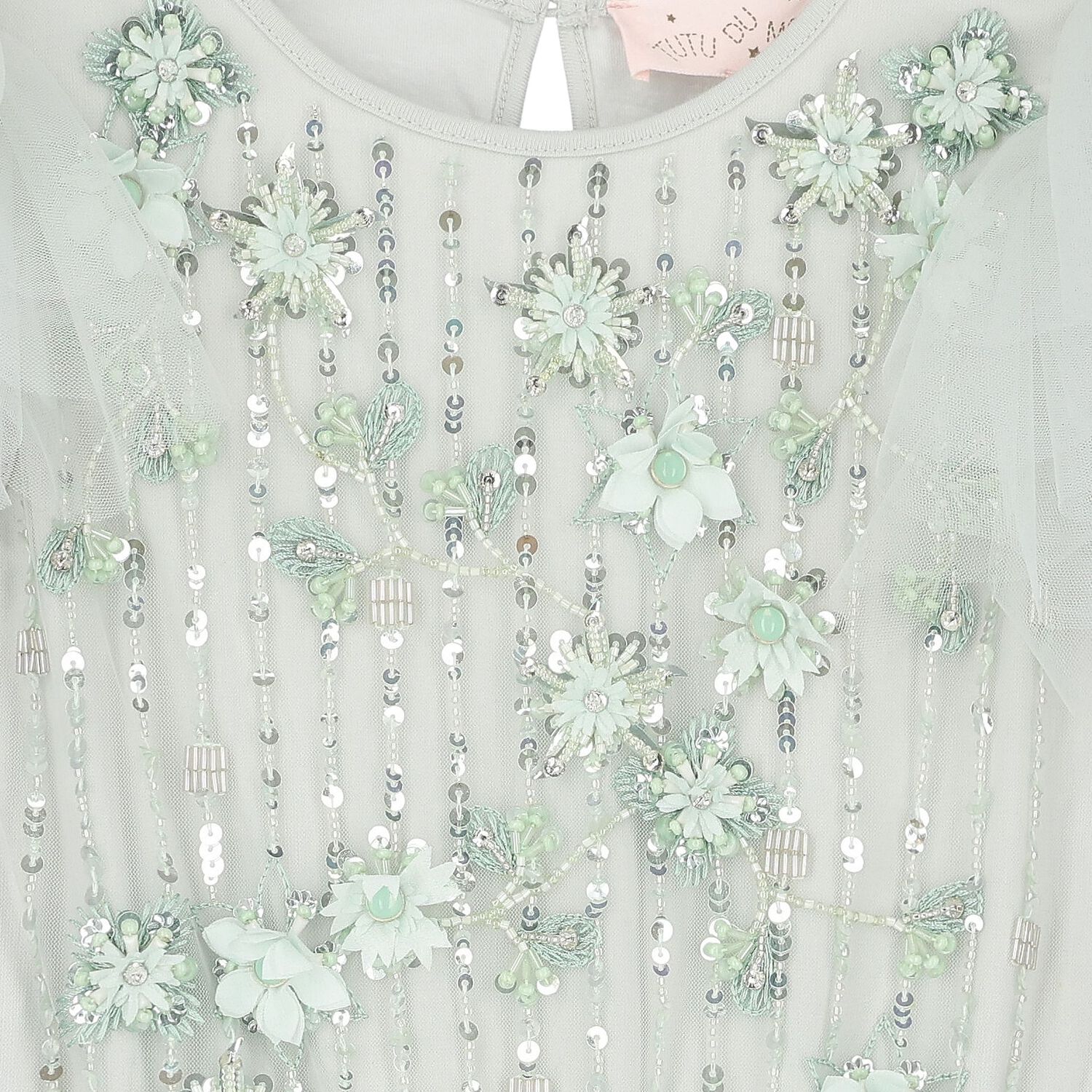 Girls Green Embellished Tutu Dress, 1, hi-res image number null