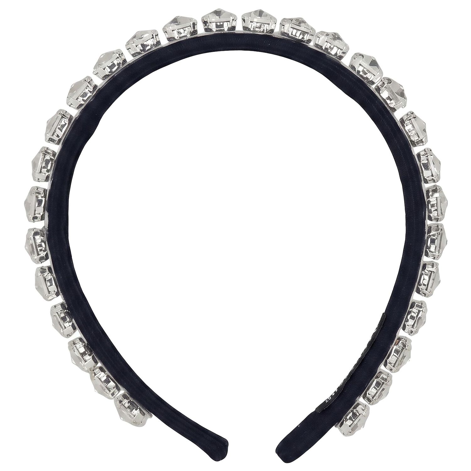 Girls Navy Blue Crystal Embellished Headband, 1, hi-res