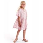 فستان بنات بشكل زجزاج باللون الوردى والعاجى , 1, hi-res