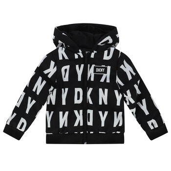 Boys Black & White Logo Jacket