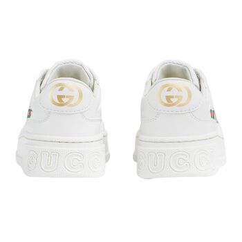 White Web Stripe Logo Trainers