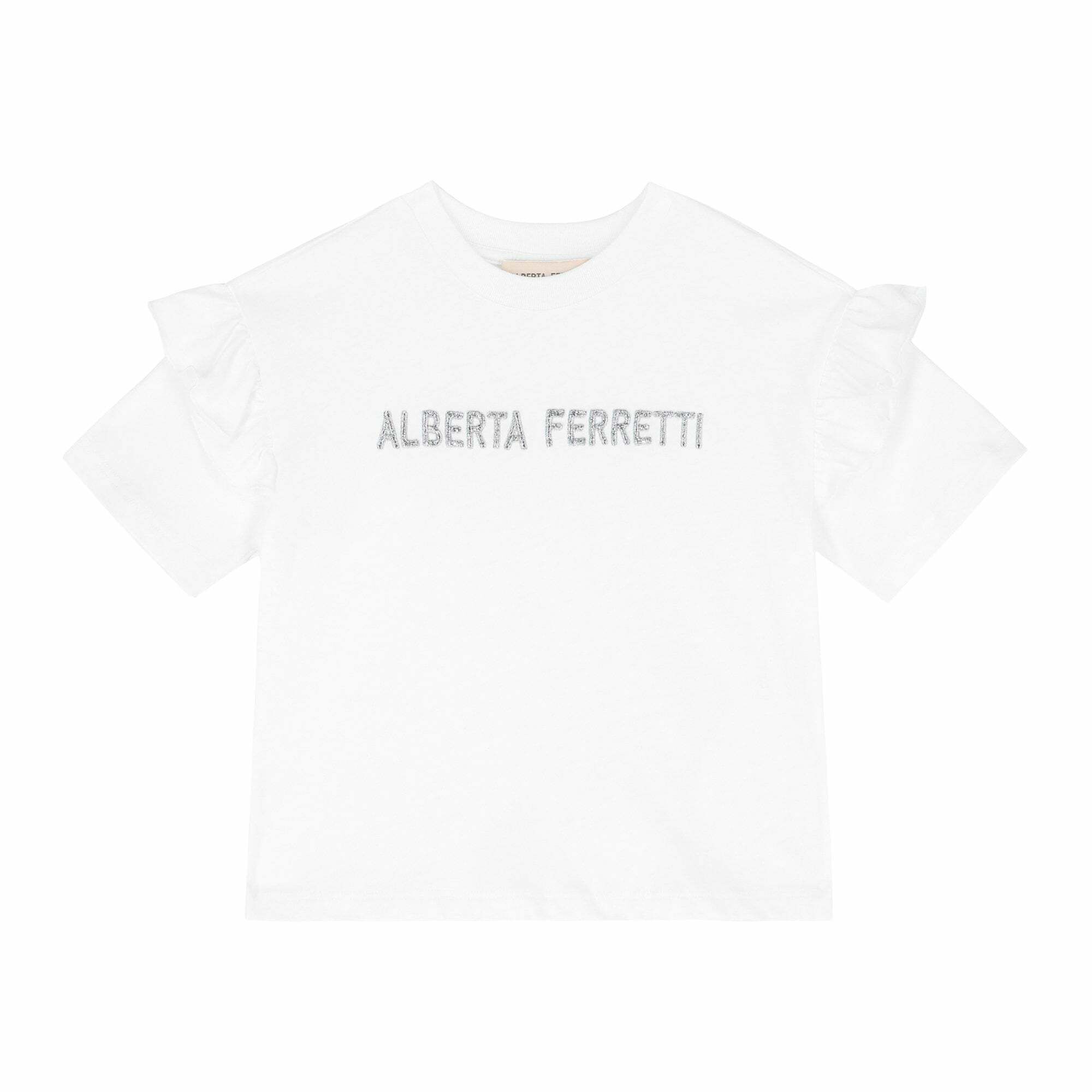 Alberta Ferretti Girls White Logo T Shirt Junior Couture UAE