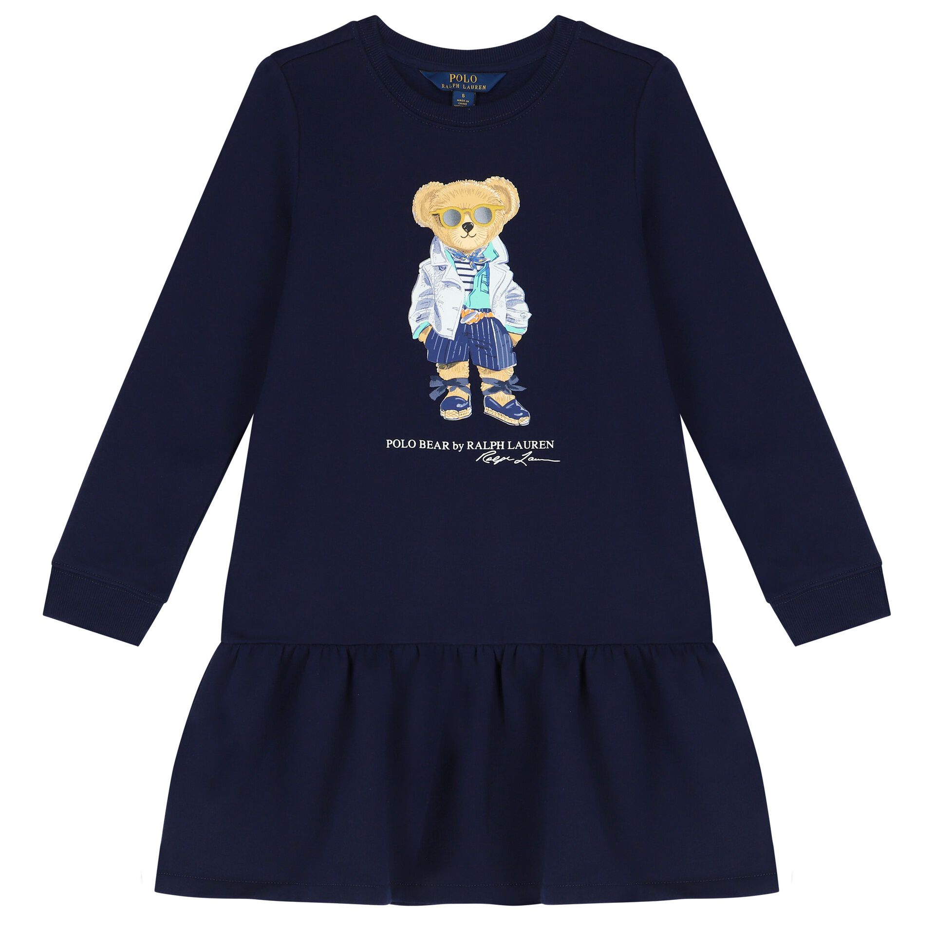 Ralph Lauren Girls Navy Blue Polo Bear Dress Junior Couture UAE