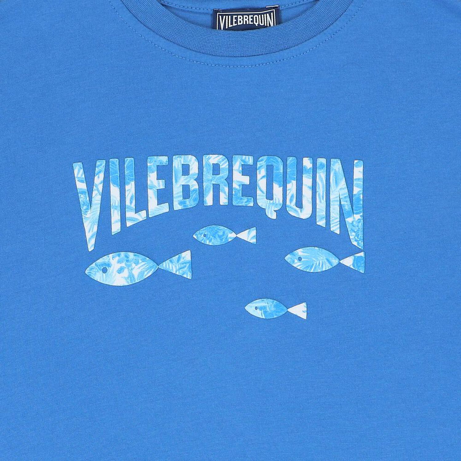 تيشيرت أولاد بالشعار باللون الأزرق, 1, hi-res image number null