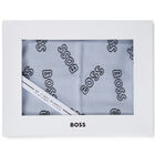 Baby Boys Navy Logo Blanket, 3, hi-res