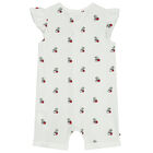 Baby Girls White Cherry Romper, 1, hi-res