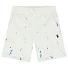 Boys White Logo Shorts, 1, hi-res