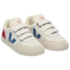 White Logo Leather Trainers , 1, hi-res