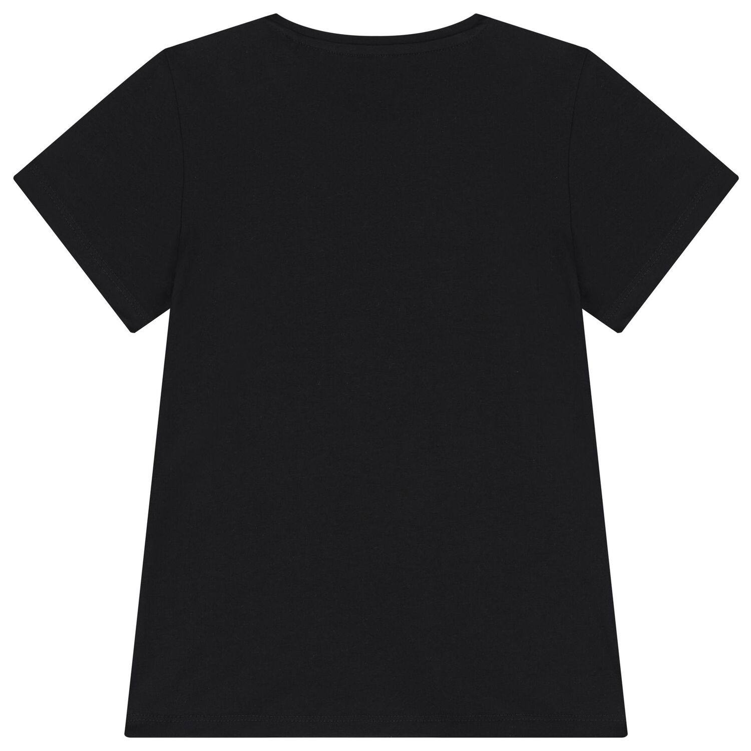 Girls Black Embellished Logo T-Shirt, 3, hi-res image number null