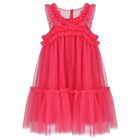 Girls Pink Tulle Dress, 1, hi-res