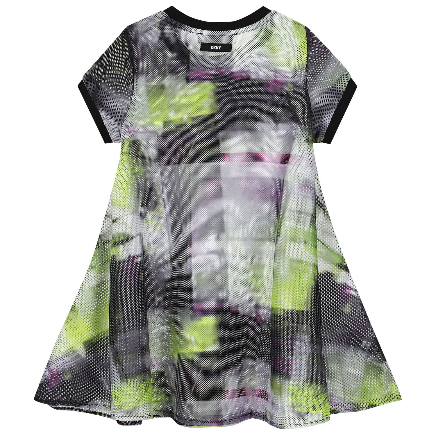 فستان بنات بالشعار2 فى 1 باللون الاخضر والاسود والأرجواني, 1, hi-res