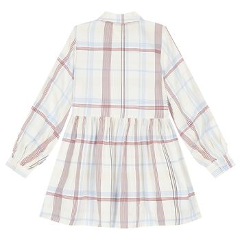 فستان بنات بالشعار باللون العاجي