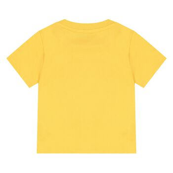 Younger Boys Yellow Leopard Logo T-Shirt