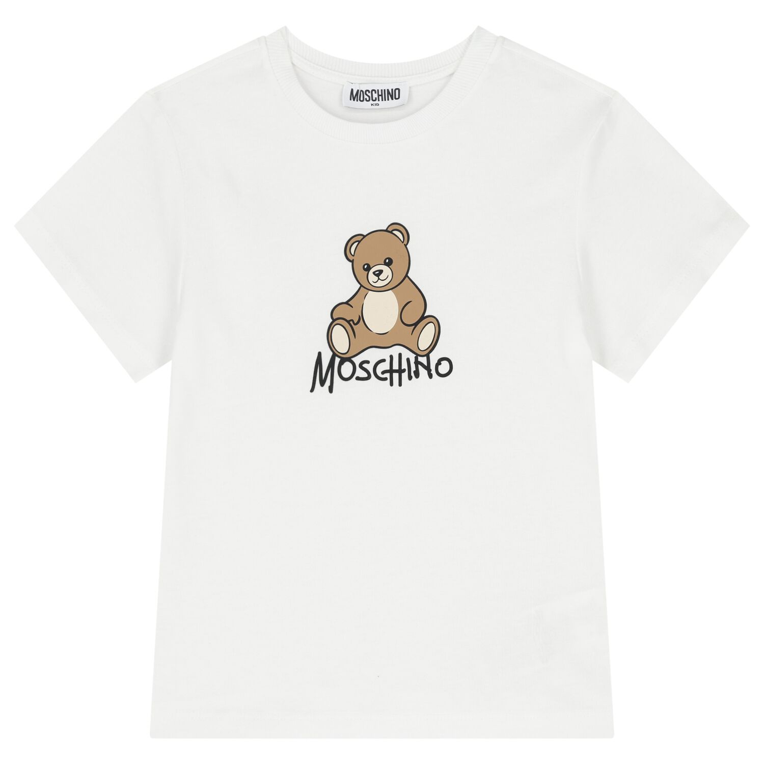 White Teddy Bear Logo T-Shirt, 1, hi-res