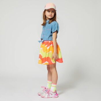 Girls White & Pink Trainers