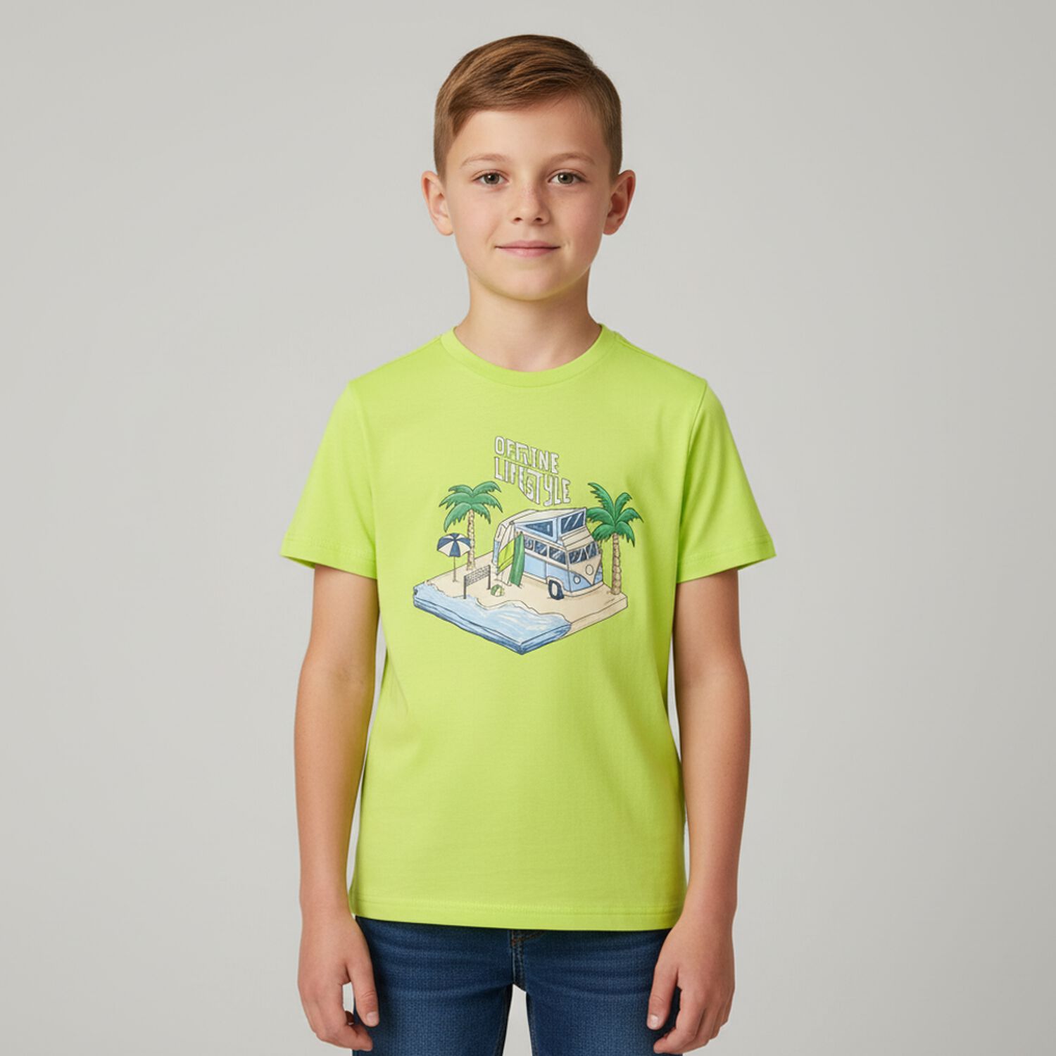 تيشيرت أولاد باللون الأخضر, 1, hi-res