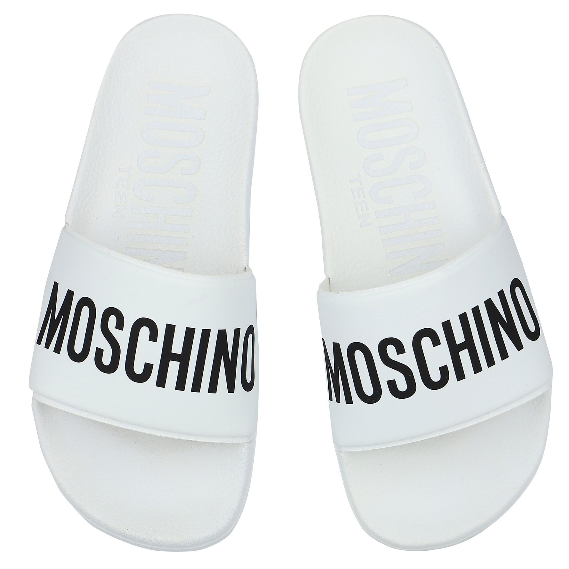 White discount moschino sliders