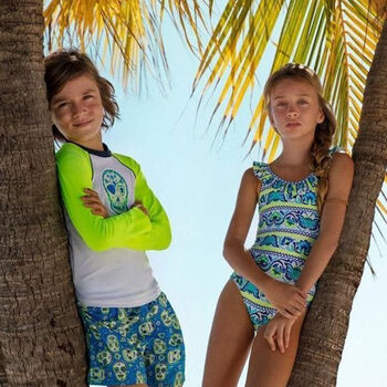 Boys Blue Skulls Swim Short