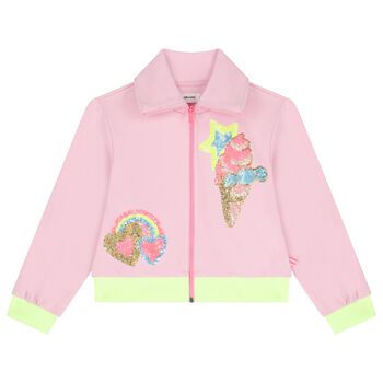 Girls Pink Ice Cream Zip-Up Top