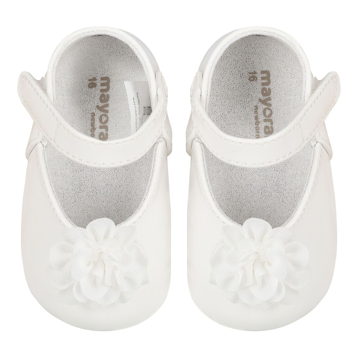 Baby Girls White Flower Pre Walker Shoes, 3, hi-res