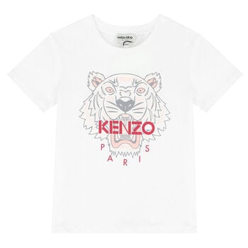 Girls White Tiger T-Shirt