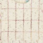 Younger Girls Ivory Plaid Tweed Dress, 1, hi-res