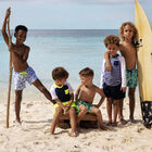 شورت سباحة أولاد بطبعة سمكة باللون الأبيض والأزرق, 1, hi-res